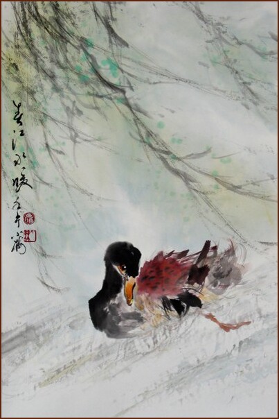 Duck in Springtime, Painting by Ngan Siu-Mui