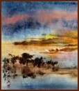 Aube brillante, peinture chinoise par Ngan Siu-Mui