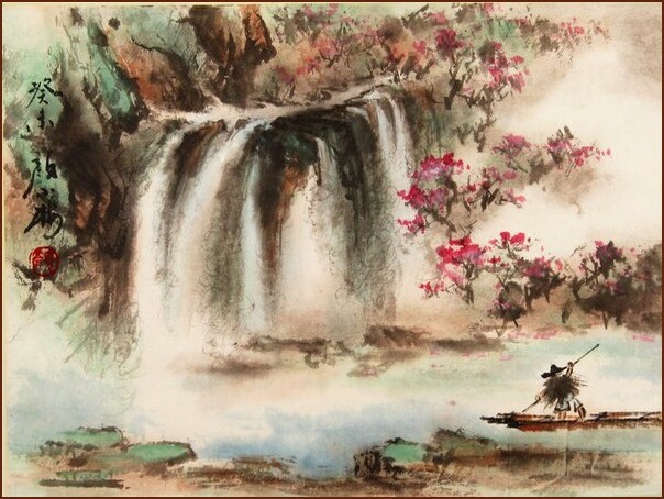 Voyage to the Mystery of the Peach Flower, Chinese Painting  by Ngan Siu-Mui