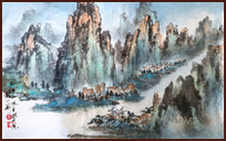 Li River 02, China, Chinese Landscape Painting by Ngan Siu-Mui, revolutionary and innovative style