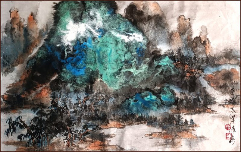 書畫家顏小梅, 山水-中國桂林漓江 03