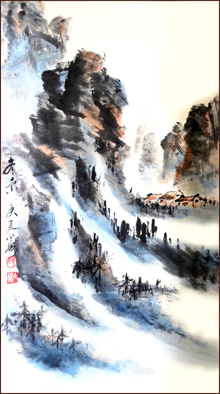 書畫家顏小梅, 山水-加拿大洛磯山, 冬索