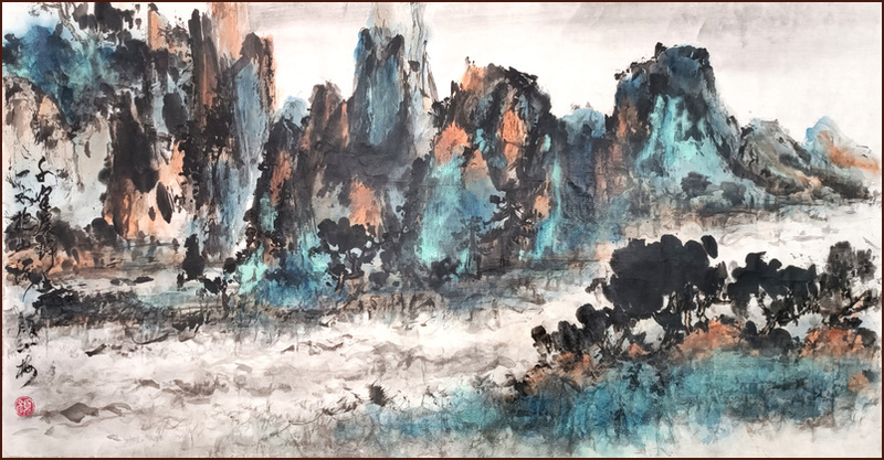 書畫家顏小梅, 山水-中國桂林漓江 01
