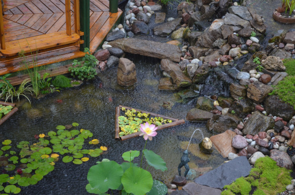 Belle construction de l'étang de jardin de Ngan Siu Mui par Jean-Yves Pelletier, 2011